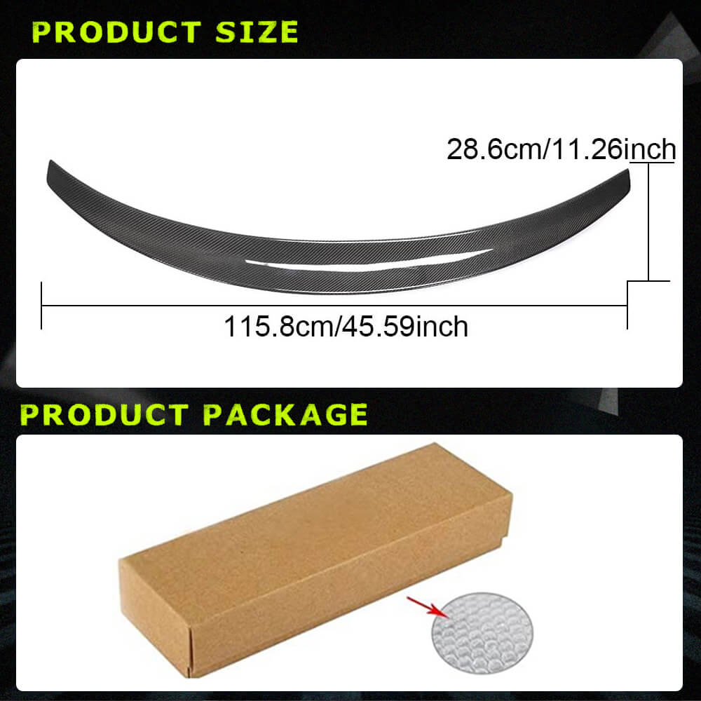 Fits for Tesla Model 3 Sedan 16-22 Carbon Fiber Rear Trunk Spoiler Wing Lip