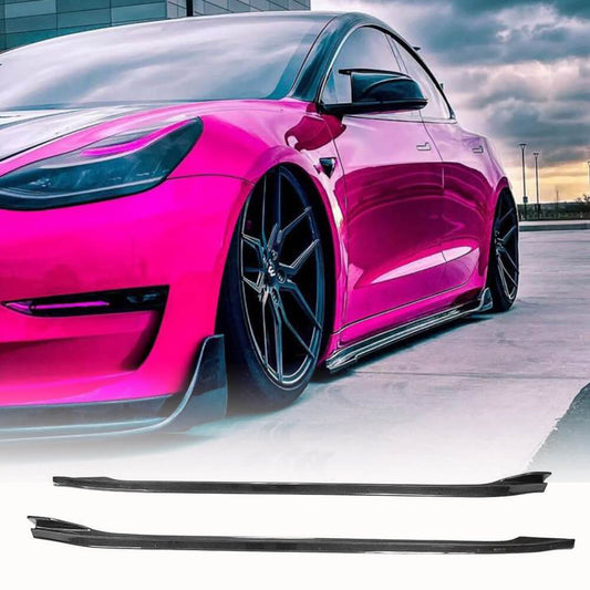 Fits for Tesla Model 3 Sedan 16-22 Carbon Fiber Side Skirts Extension