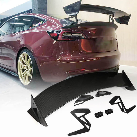 Fits for Tesla Model 3 Sedan 16-22 Dry Carbon Fiber Rear Trunk Spoiler Wing