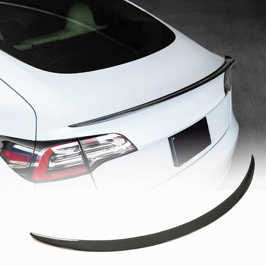 Fits for Tesla Model 3 Sedan 17-23 Carbon Fiber Rear Trunk Spoiler Wing Lip