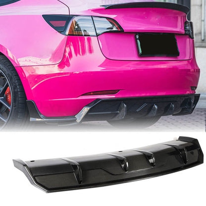 Fits for Tesla Model 3 Sedan Carbon Fiber Rear Bumper Diffuser with Splitters