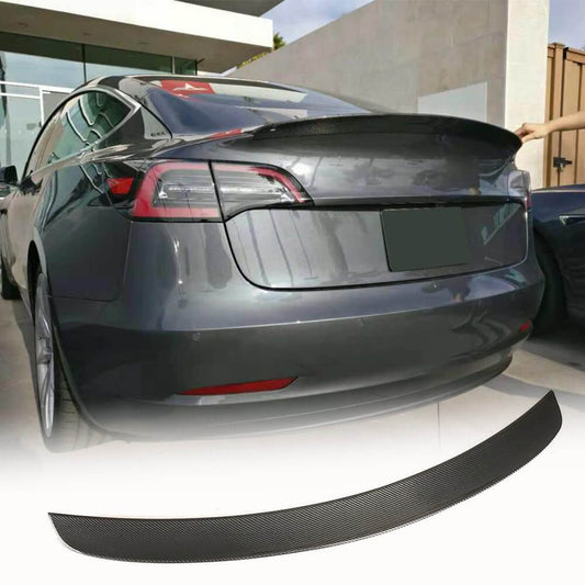 Fits for Tesla Model 3 Sedan Carbon Fiber Rear Trunk Spoiler Wing Lip