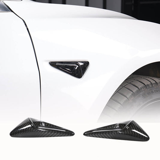 Fits for Tesla Model 3 & Y Dry Carbon Fiber Fender Camera Covers Exterior Decoration Accessories