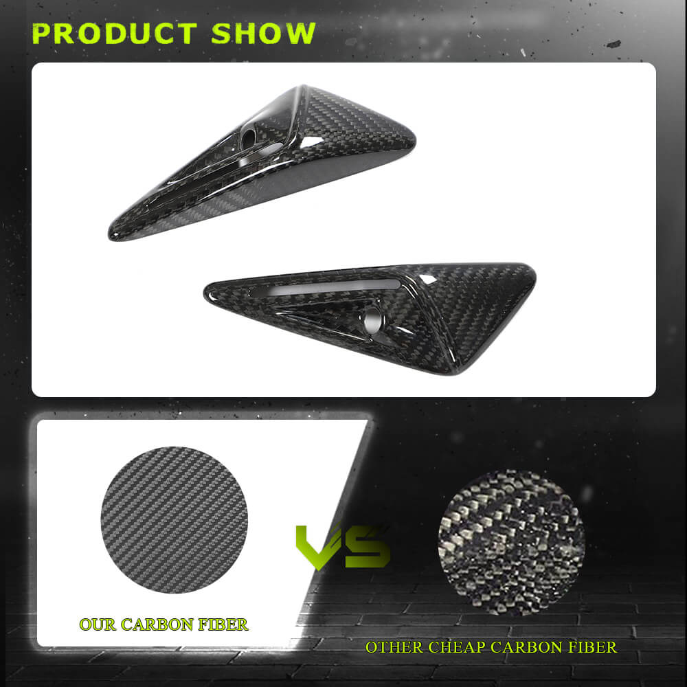Fits for Tesla Model 3 & Y Dry Carbon Fiber Fender Camera Covers Exterior Decoration Accessories