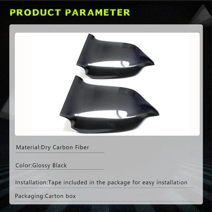 Fits for Tesla Model S 2014-2020 Carbon Fiber Interior Seat Back Cover Trim Interior Accessories 2pcs