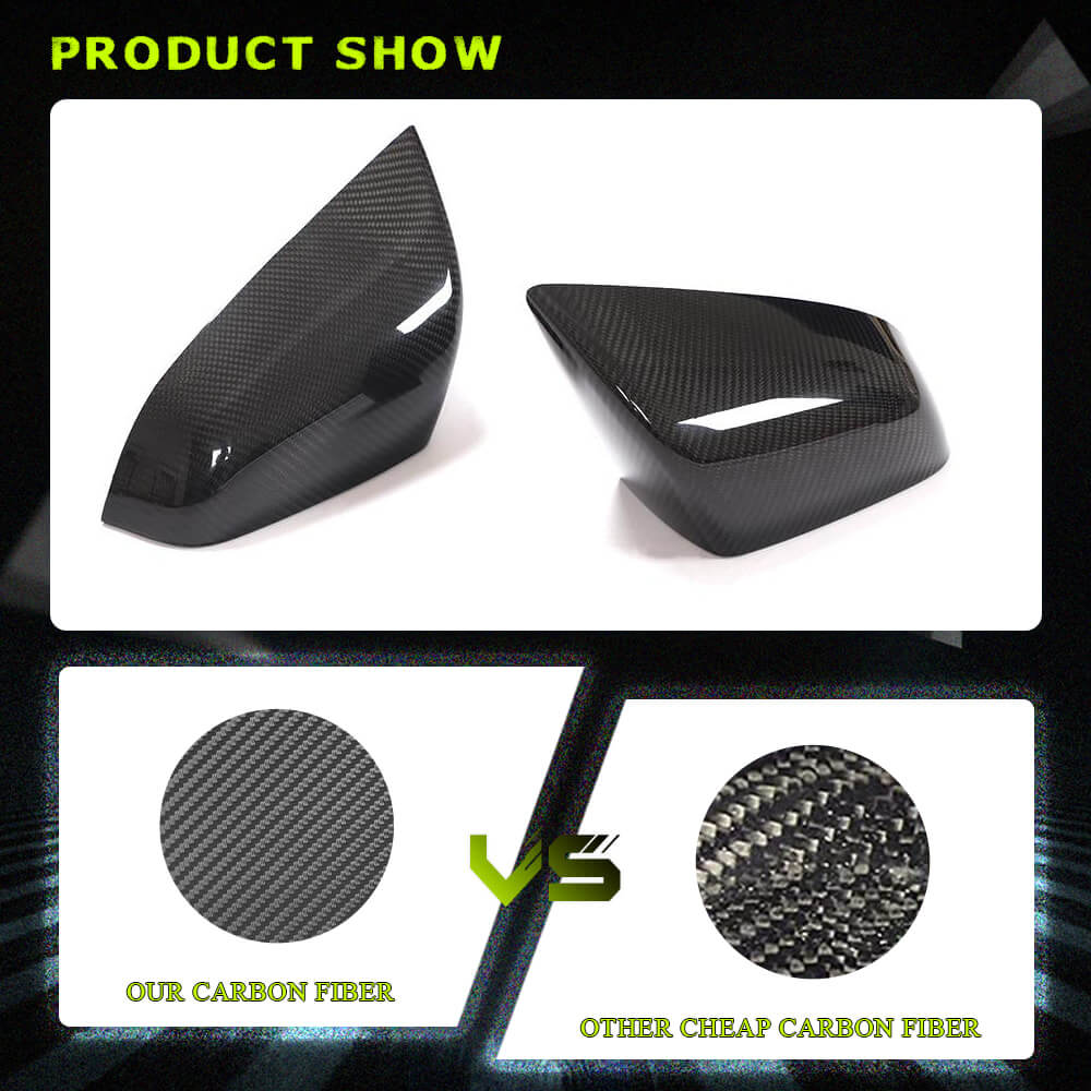 Fits for Tesla Model S 2014-2020 Dry Carbon Fiber Side Rearview Mirror Cover Caps Add-on