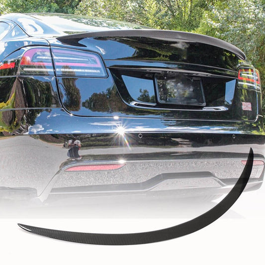 Fits for Tesla Model S Sedan 14-23 Dry Carbon Fiber Rear Trunk Spoiler Wing