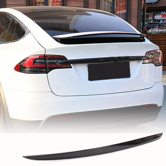 Fits for Tesla Model X 16-19 Carbon Fiber Rear Trunk Lid Tailgate Cover Trims