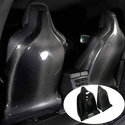 Fits for Tesla Model X Carbon Fiber Interior Seat Back Cover Trim 2pcs