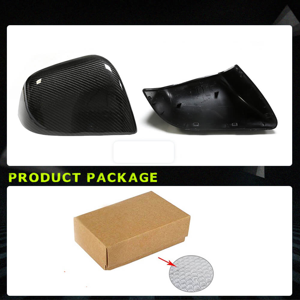 Fits for Tesla Model Y 19-22 Carbon Fiber Side Rearview Mirror Cover Caps Replacement Style