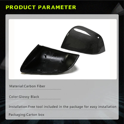 Fits for Tesla Model Y 19-22 Carbon Fiber Side Rearview Mirror Cover Caps Replacement Style