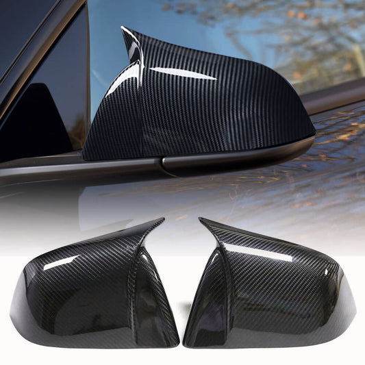 Fits for Tesla Model Y 19-22 Dry Carbon Fiber Side Rearview Mirror Cover Caps Add on Style