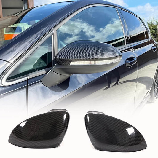 Fits for Volkswagen VW Golf 8 MK8 GTI R Rline Carbon Fiber Replacement Side Rearview Mirror Cover Caps 2pcs